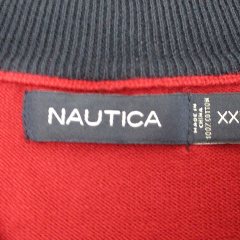 Nautica Men Henley Mock Neck Sweater 100% Cotton Red Men Size | XXL - Picture 5 of 11